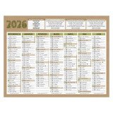 Calendrier semestriel mural 2026 - natura - 13,5 x 17,5 cm