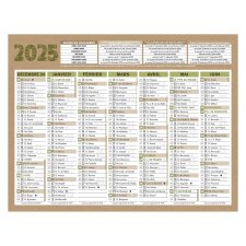 Calendrier semestriel mural 2025 - natura - 13,5 x 17,5 cm