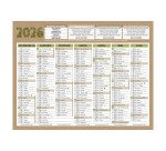 Calendrier semestriel mural 2026 - Natura - 13,5 x 17,5 cm