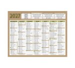 Calendrier semestriel mural 2027 - Natura - 13,5 x 17,5 cm