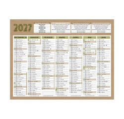 Calendrier semestriel mural 2027 - Natura - 13,5 x 17,5 cm