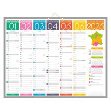 Calendrier semestriel mural 2025 - Tendance - 43 x 55 cm