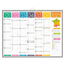 Calendrier semestriel mural 2026 - Tendance - 43 x 55 cm