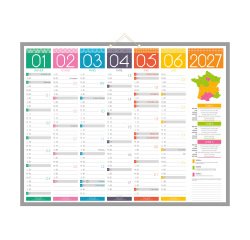 Calendrier semestriel mural 2027 - Tendance - 43 x 55 cm