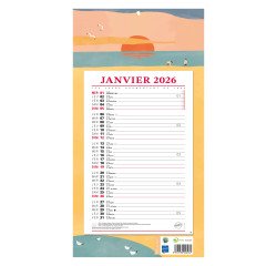 Bloc mensuel à feuillets Millésimé 2026 - Ambiance - 19 x 36 cm