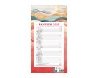 Bloc mensuel à feuillets Millésimé 2027 - Ambiance - 19 x 36 cm