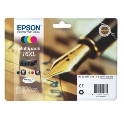 Epson 16XL Original Ink Cartridge C13T16364012 Black, Cyan, Magenta, Yellow Pack of 4 Multipack