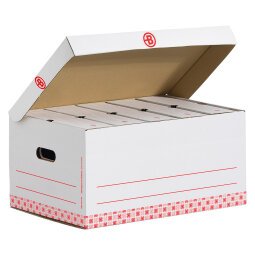 Pack archivage carton Bruneau - Dos 10 cm  - Haute résistance - blanches - 60 boîtes + 10 caisses