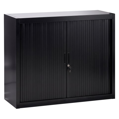 Armario de oficina metálico desmontable Bruneau Alt. 100 x An. 120 cm negro con persianas negras