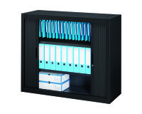 Pack Bruneau tambour cabinets H 100 cm black - buy 1 get 1 for free