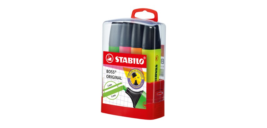 Surligneur Stabilo Boss Parade couleurs assorties - Boîte de 4