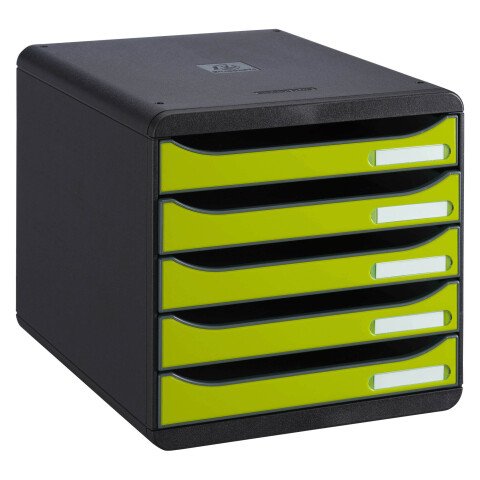 Módulo archivador de 5 cajones Big Box Plus de Exacompta verde brillante