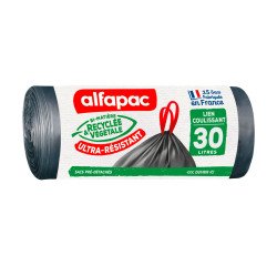 Bolsas de basura autocierre Coulissac maxi peso Alfapac 30L - rollo de 30 bolsas