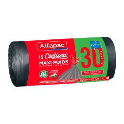 Vuilniszak met stropsluiting Alfapac 30 liter - Doos van 30