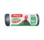 Sac poubelle 50 litres Coulissac maxi poids Alfapac gris - 30 sacs
