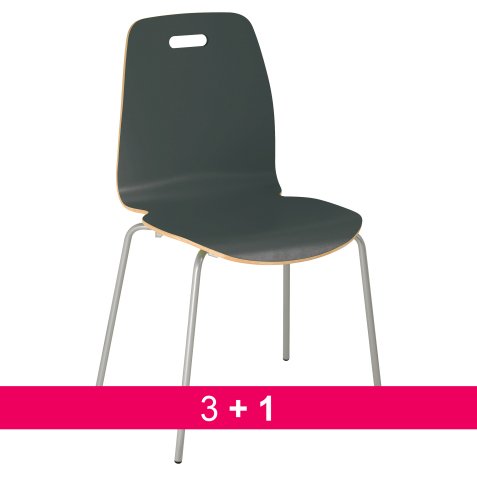 Pack chaises coque bois 3 + 1 offerte