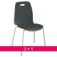 Pack chaises coque bois 3 + 1 offerte