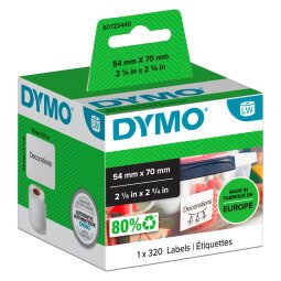 Rollo de etiquetas Dymo 99015 LW 320" Disquete" 54x70 mm rollo de 320