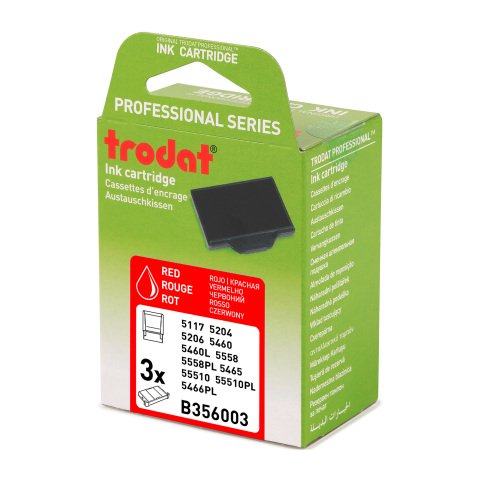 Almohadilla de tinta Trodat Professional Line 6/56 - Pack de 3 rojo
