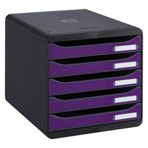 Módulo archivador de 5 cajones Big Box Plus de Exacompta violeta brillante