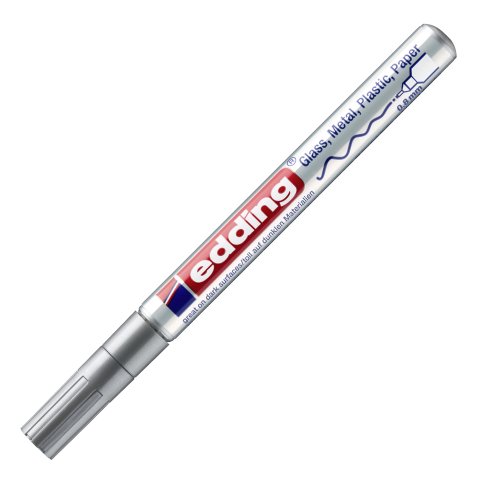 Rotulador permanente edding 780 de tinta opaca brillante plata