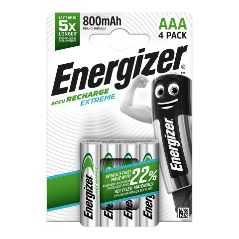 Pilas recargables Energizer Extreme HR03 AAA - Blister de 4 pilas