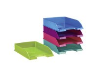 Set van 4 stapelbare brievenbakjes Leitz Wow geassorteerde kleuren + 1 gratis