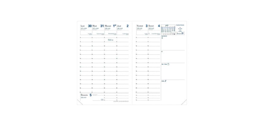 Agenda Quo Vadis Universitaire semainier - année 2026/2027 - 10 x 15 cm noir