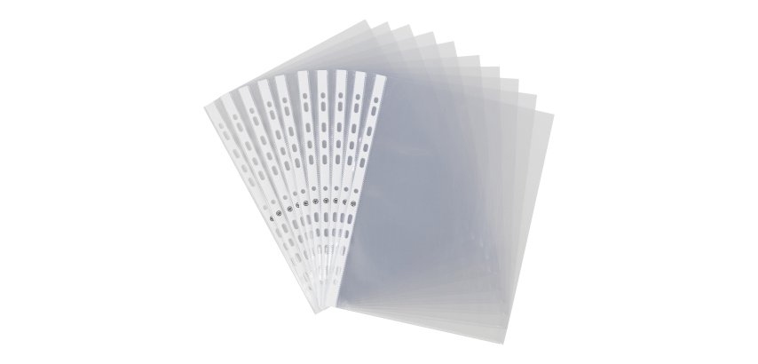 Paquete de 200 fundas multitaladro Bruneau A4, polipropileno liso 11/100 + 100 gratis