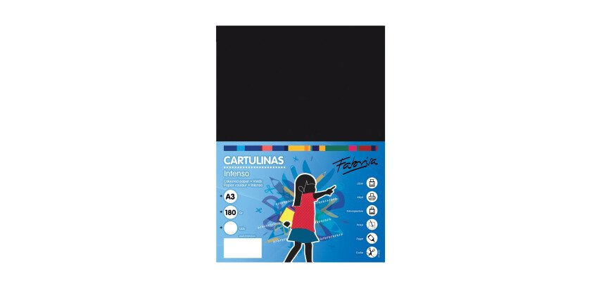 Cartulina color Negro A3 180 g Paquete de 100