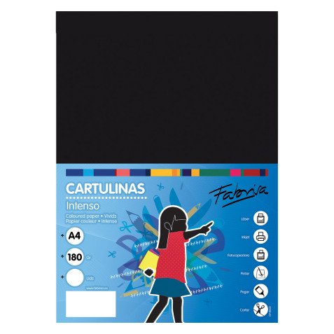 Cartulina A4 180 g Negro - Paquete de 50