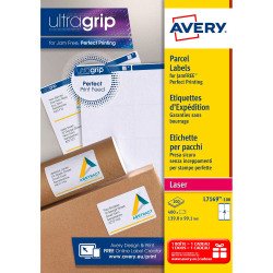 Etiquettes adresses laser 99,1 x 139 mm Avery L7169-100 - Boîte de 400