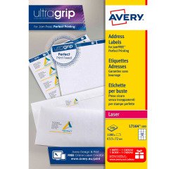 Etiquettes adresses laser 63,5 x 72 mm Avery L7164-100 - Boîte de 1200