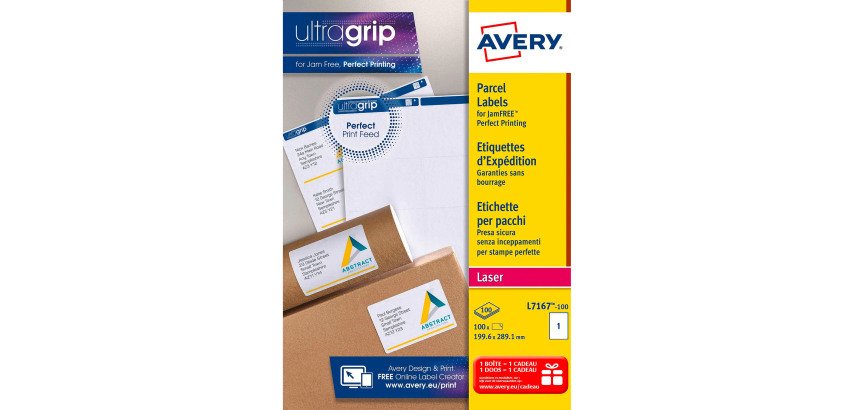 Etiqueta dirección láser 289,1 x 199,6 mm Avery L7167-100 blanca - Caja de 100