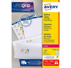 Etiquettes adresses laser 63,5 x 46,6 mm Avery L7161-100 - Boîte de 1800