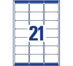 Etiquettes adresses laser 63,5 x 38,1 mm Avery L7160-100 - Boîte de 2100