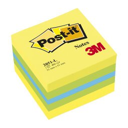 Bloc cube couleurs Post-it 51 x 51 mm - bloc de 400 feuilles