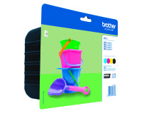 Brother LC221 Pack de 4 cartouches - 1 noire + 3 couleurs pour imprimante jet d'encre