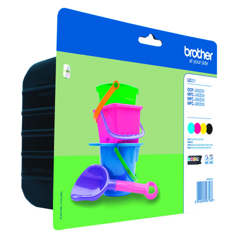 Brother LC221 Pack de 4 cartuchos originales negro + 3 colores (4x260 páginas)