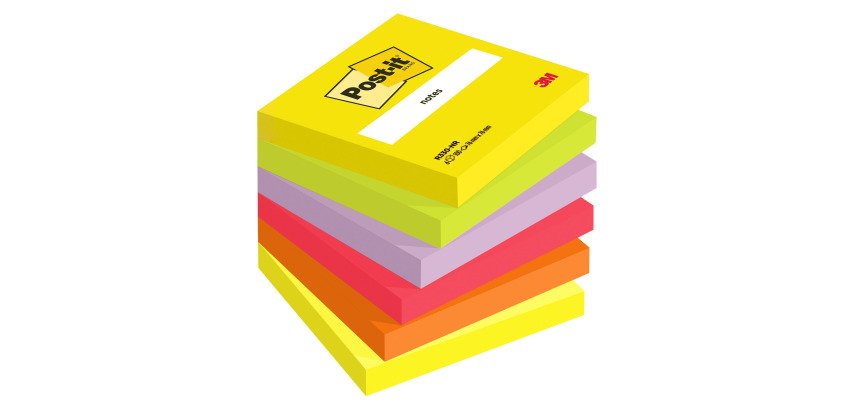 Z-notes repositionnables couleurs vives assorties Post-it 76 x 76 mm - bloc de 100 feuilles