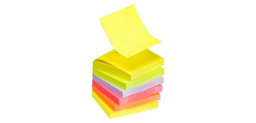 Fel gekleurde herpositioneerbare Z-notesPost-it 76 x 76 mm - 1 blok van 100 vellen in 1 kleur