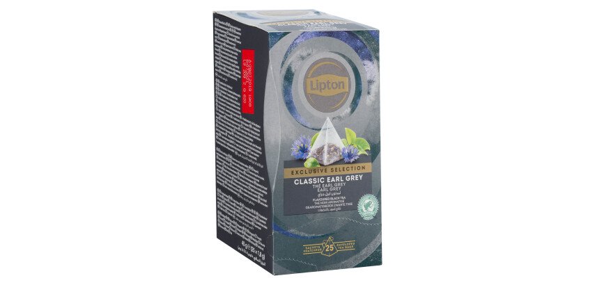 Schwarzer Tee Classic Earl Grey Lipton - Box mit 25 Pyramidenbeuteln