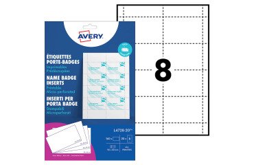 Tarjetas micro perforadas Avery para identificadores 60 x 90 mm - caja de 160 cm