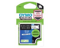 Dymo D1 Durable Bänder 12 mm weiß mit schwarzem Text