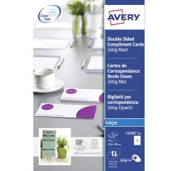 Tarjeta de correspondencia Avery Quick and Clean 210 x 99 mm - 260 g - blanco - Paquete de 75