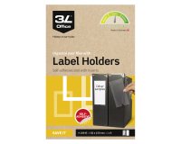 Porta etiquetas adhesivo 3L 62 x 150 mm transparente paquete de 6