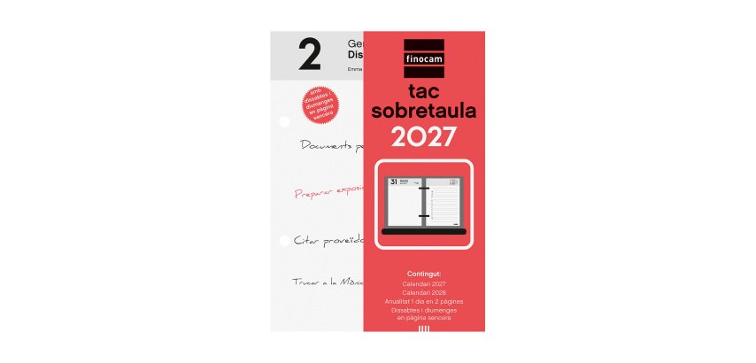 Taco sobremesa 85x120 1 Día en 2 Páginas Finocam Catalán