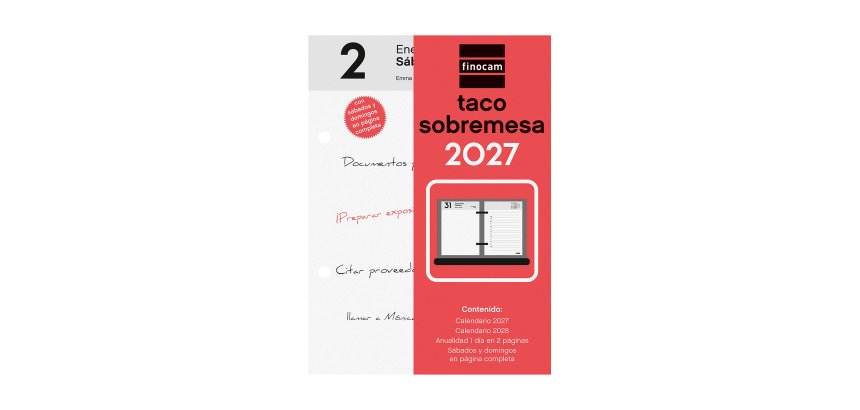 Taco Sobremesa 85x120 1 Día en 2 Páginas Finocam Español