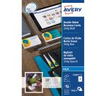 Carte de visite Avery Quick and Clean format 85 x 54 mm blanche - 260 gr - Pochette de 200