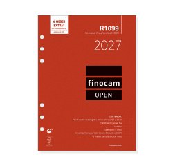 Recambio anual 1000 155x215 Semana Vista Vertical Open R1099 Finocam Español